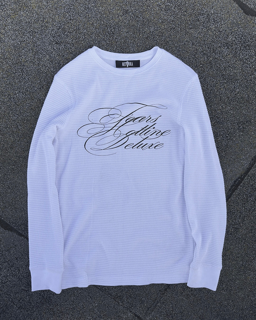 "TEARS HOTLINE" WAFFLE KNITTED LONGSLEEVE