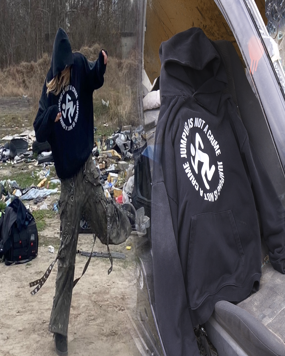 "JUMPING IS NOT A CRIME" HOODIE